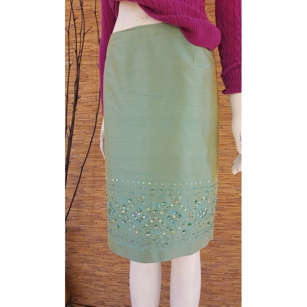 Ann Taylor Silk Iridescent Vintage Skirt Sequence